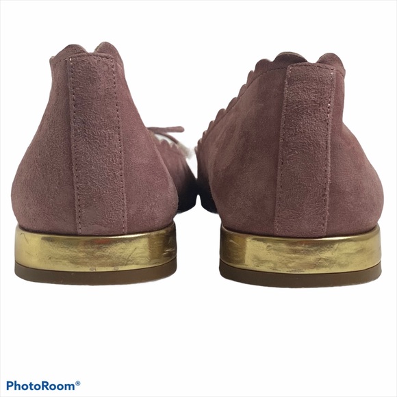 Kate Spade Murray Suede Scalloped Pearl Tie Flats - Picture 7 of 10